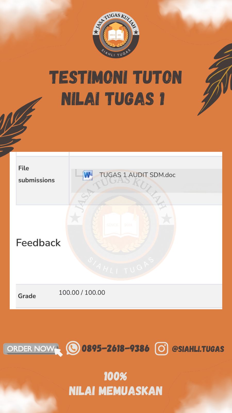 Testimoni Nilai Tugas 1