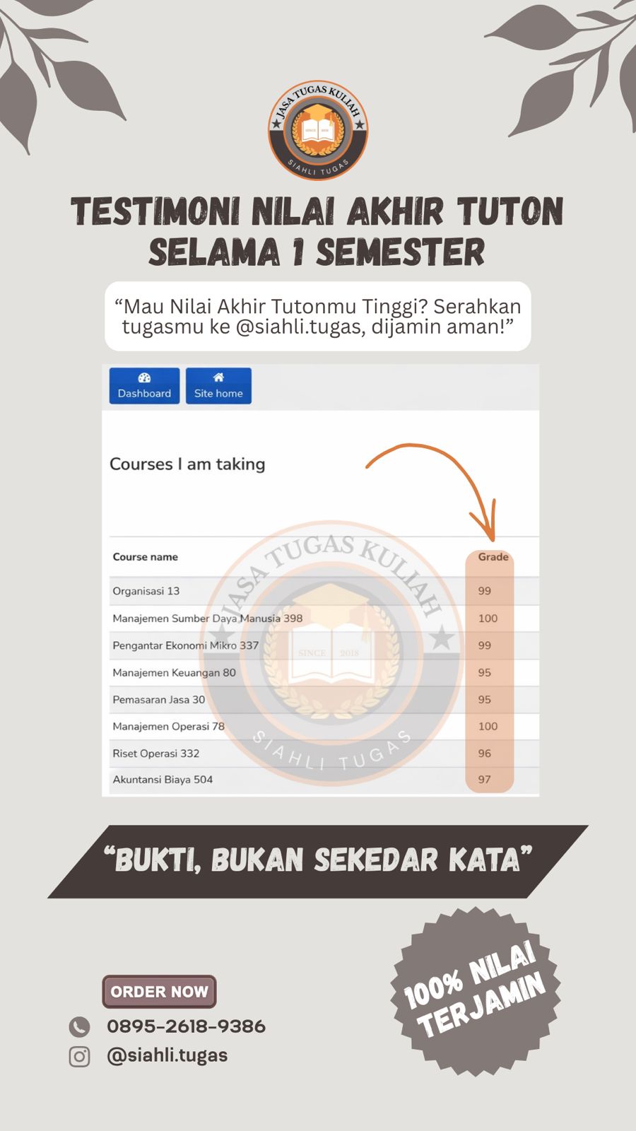 Testimoni Nilai Akhir Tuton
