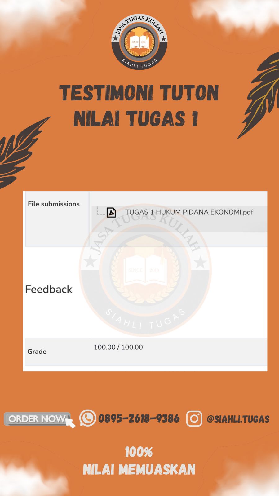 Testimoni Nilai Tugas 1