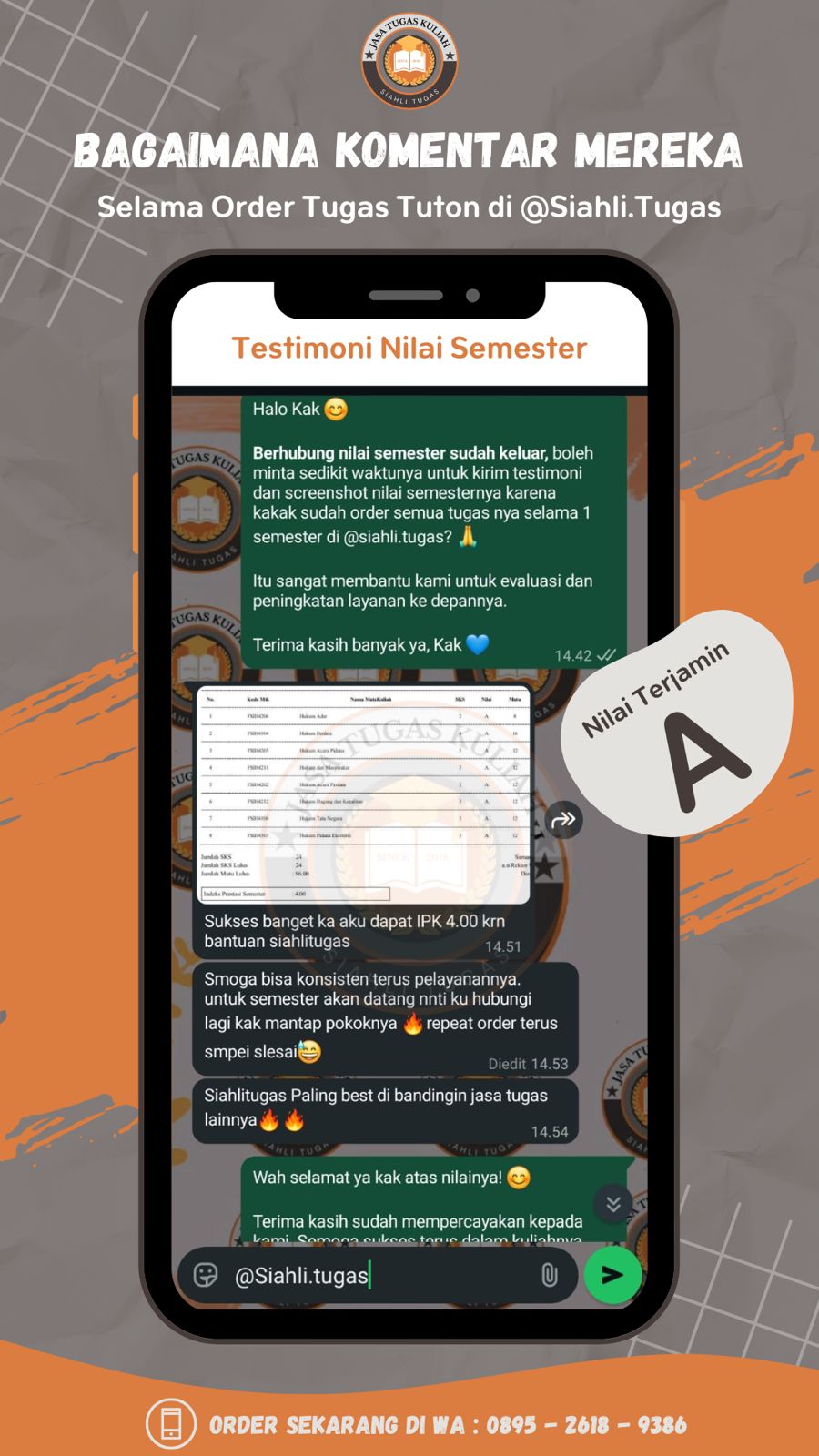 Testimoni Tanggapan Nilai Semester