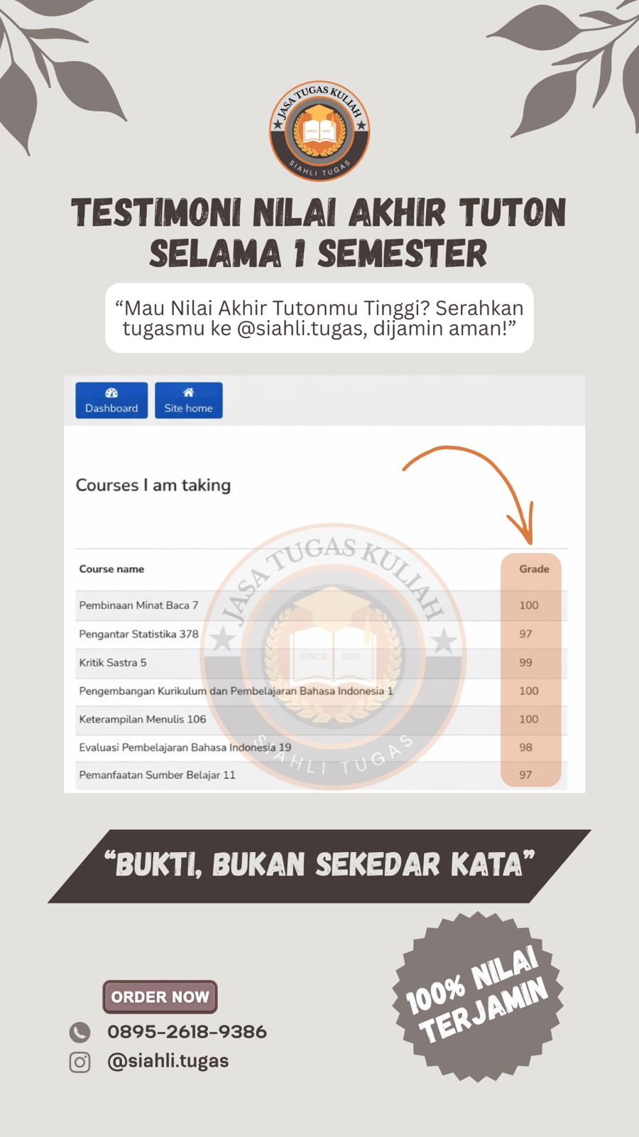 Testimoni Nilai Akhir Tuton