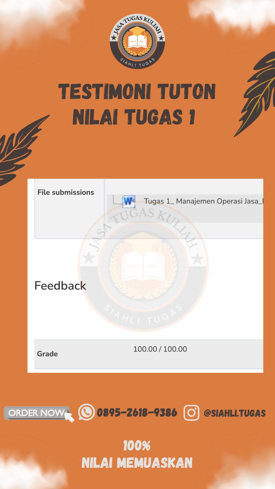 Testimoni Nilai Tugas 1