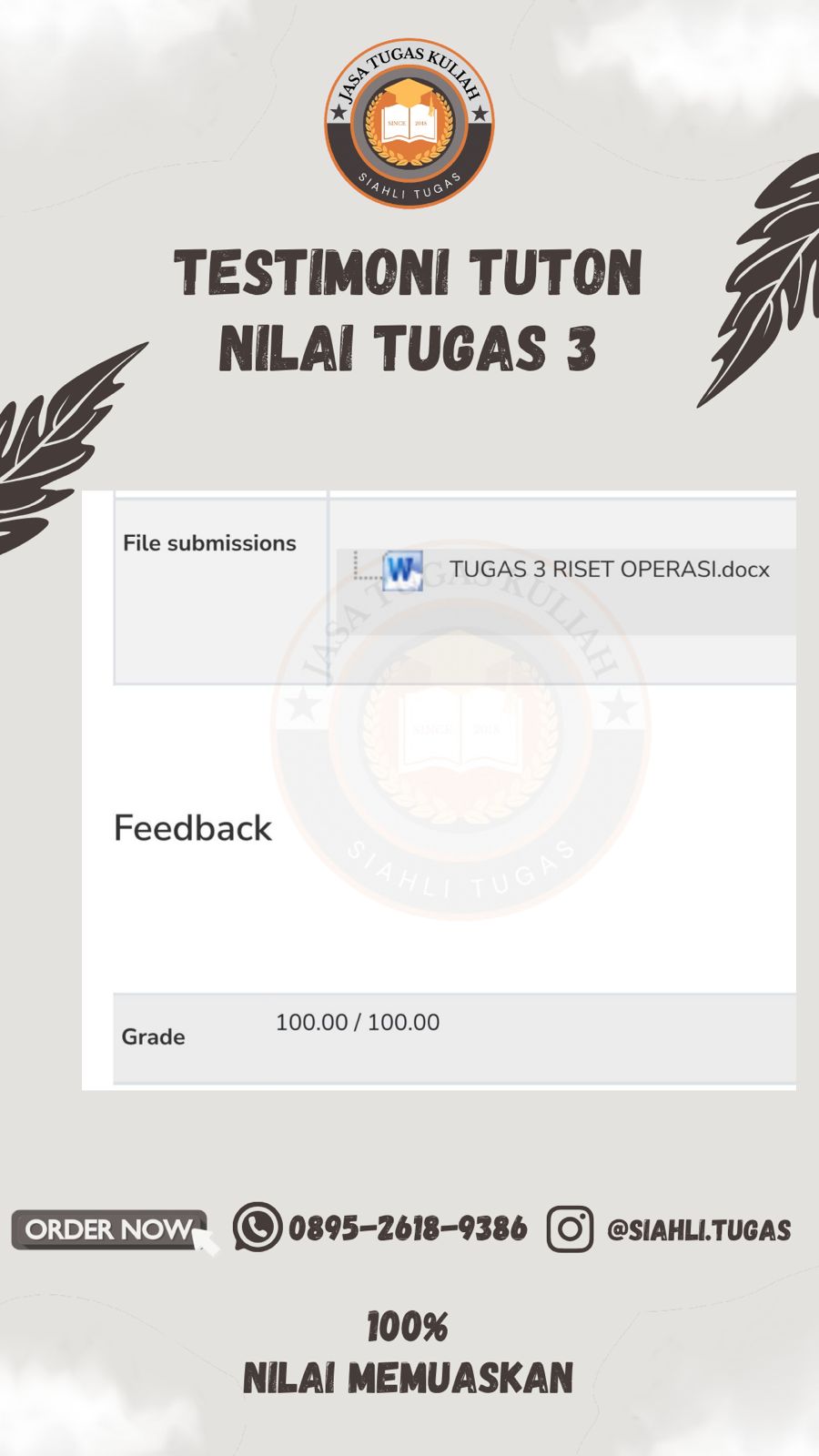 Testimoni Nilai Tugas 3