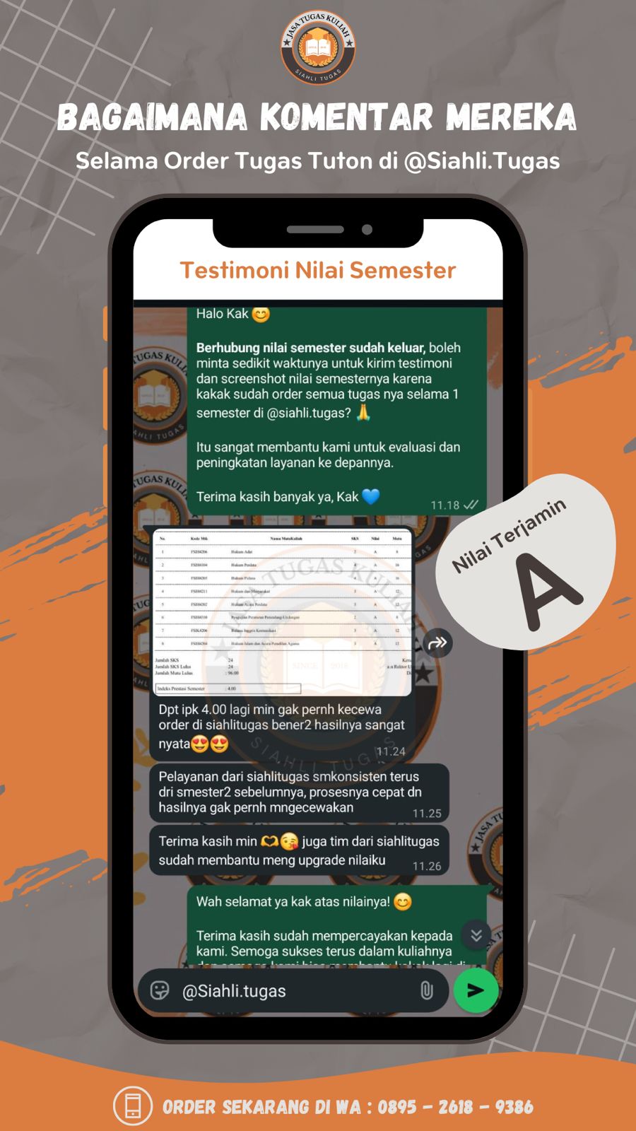 Testimoni Tanggapan Nilai Semester