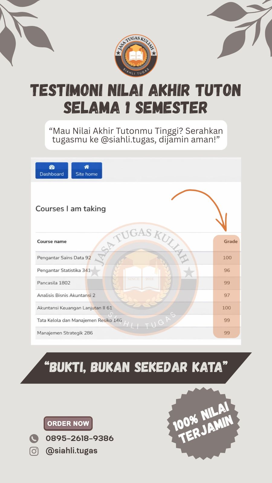 Testimoni Nilai Akhir Tuton