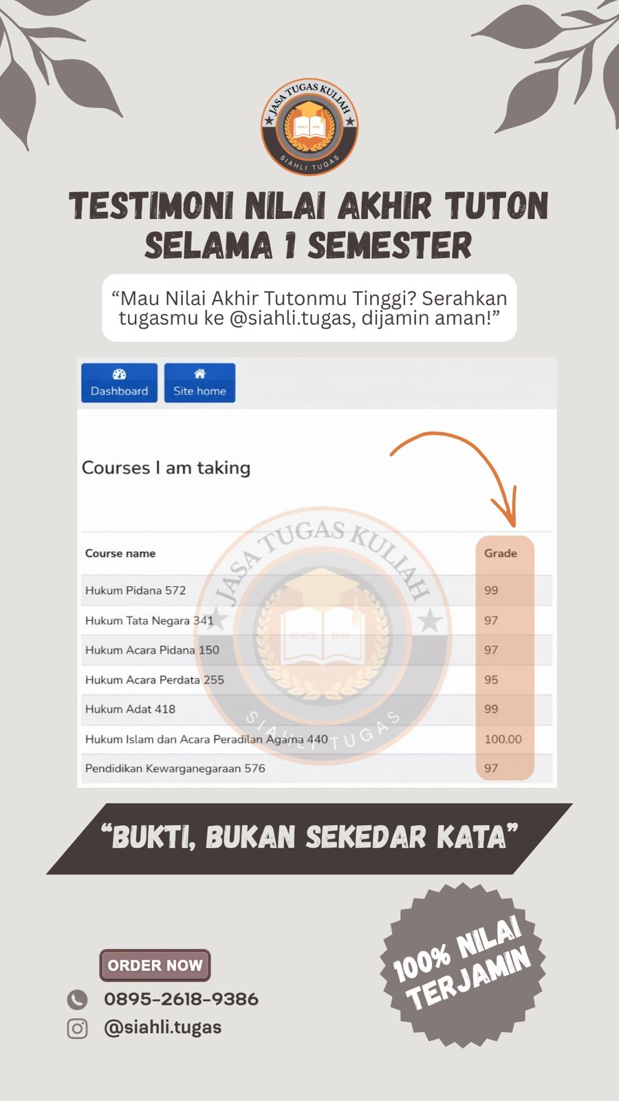 Testimoni Nilai Akhir Tuton