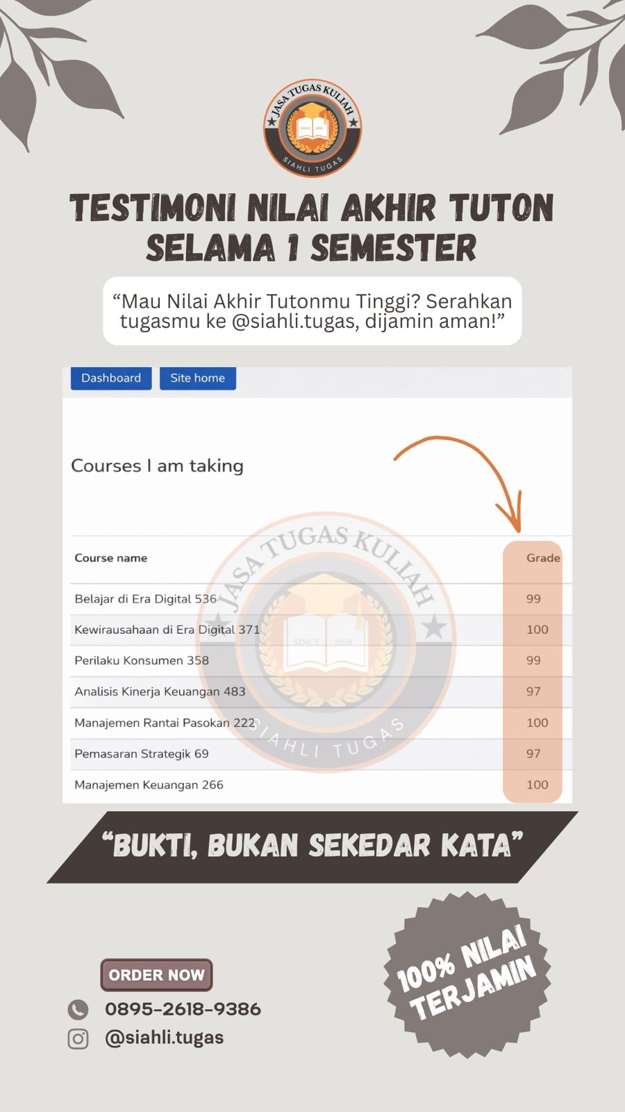 Testimoni Nilai Akhir Tuton