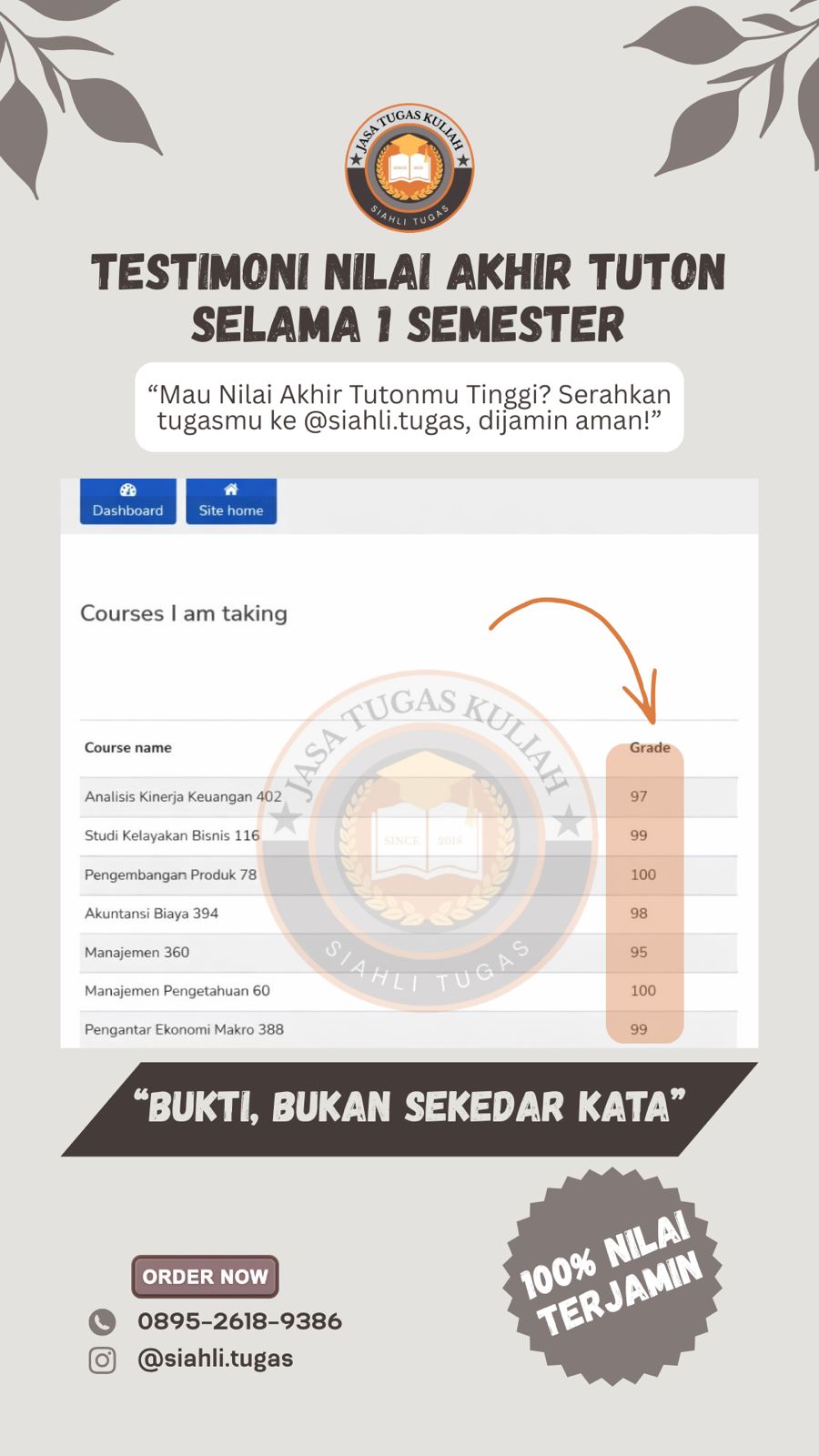 Testimoni Nilai Akhir Tuton