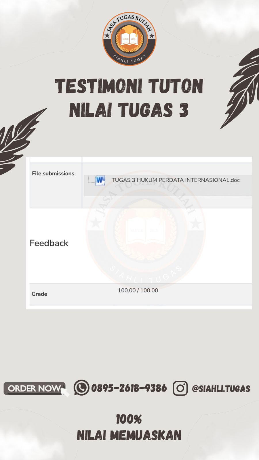 Testimoni Nilai Tugas 3
