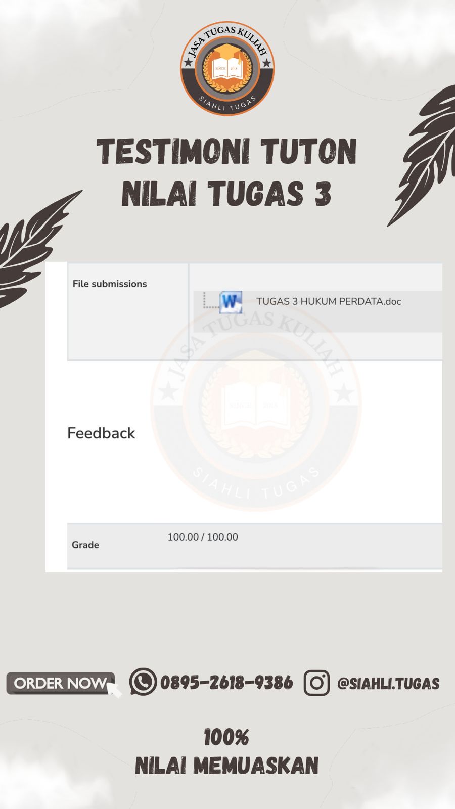 Testimoni Nilai Tugas 3