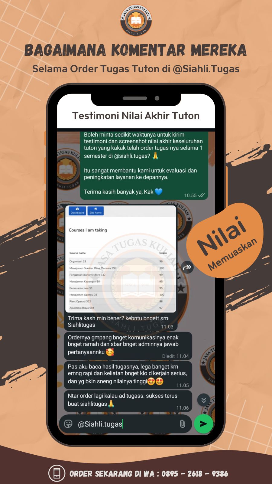 Testimoni Tanggapan Nilai Akhir Tuton