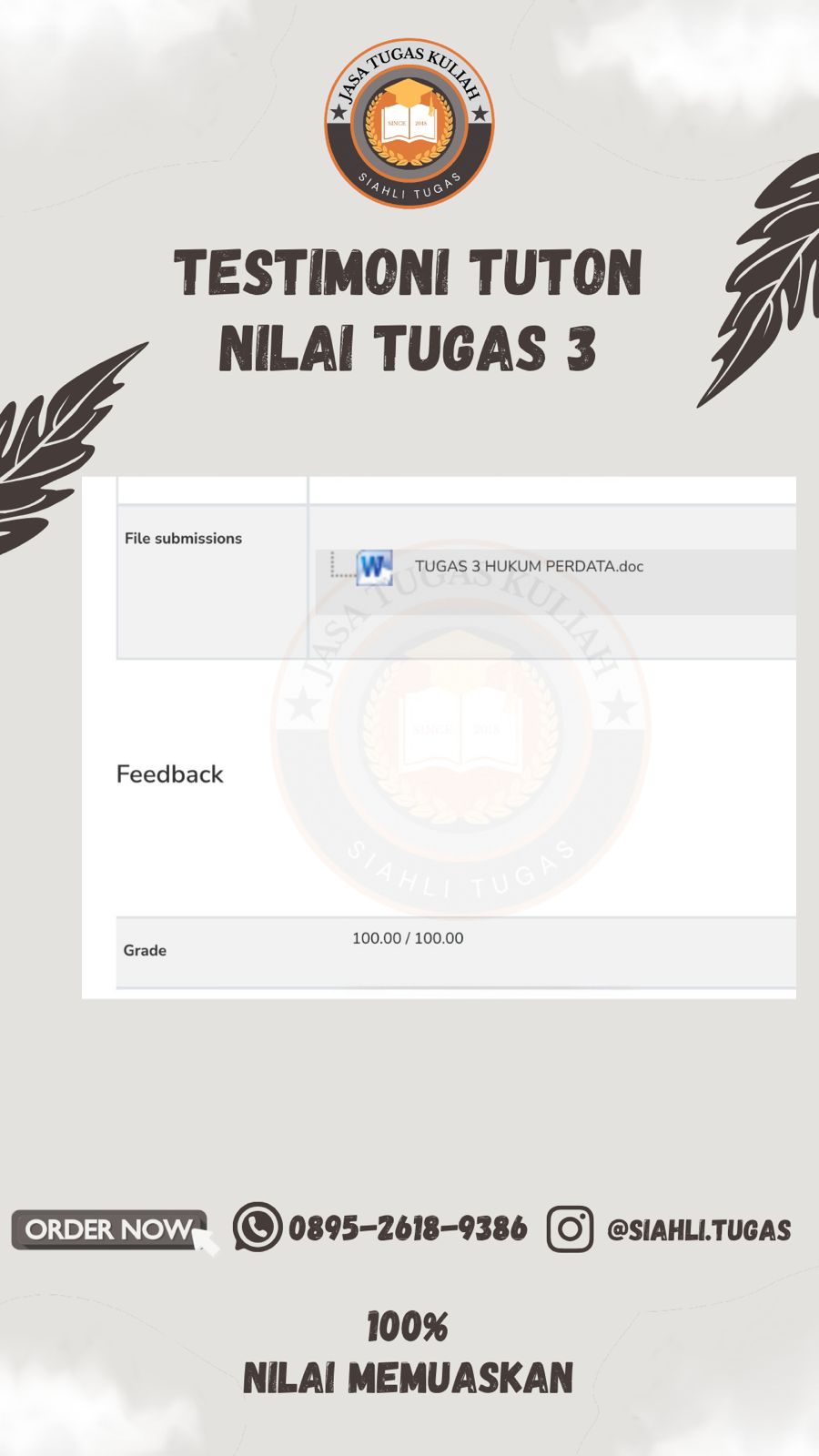 Testimoni Nilai Tugas 3