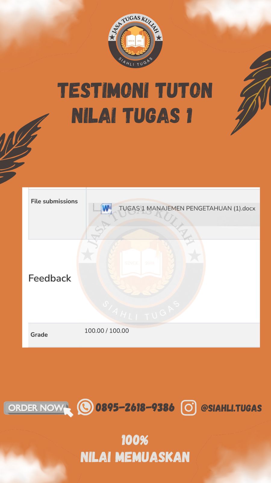 Testimoni Nilai Tugas 1