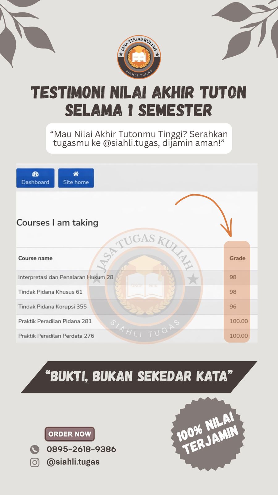 Testimoni Nilai Akhir Tuton