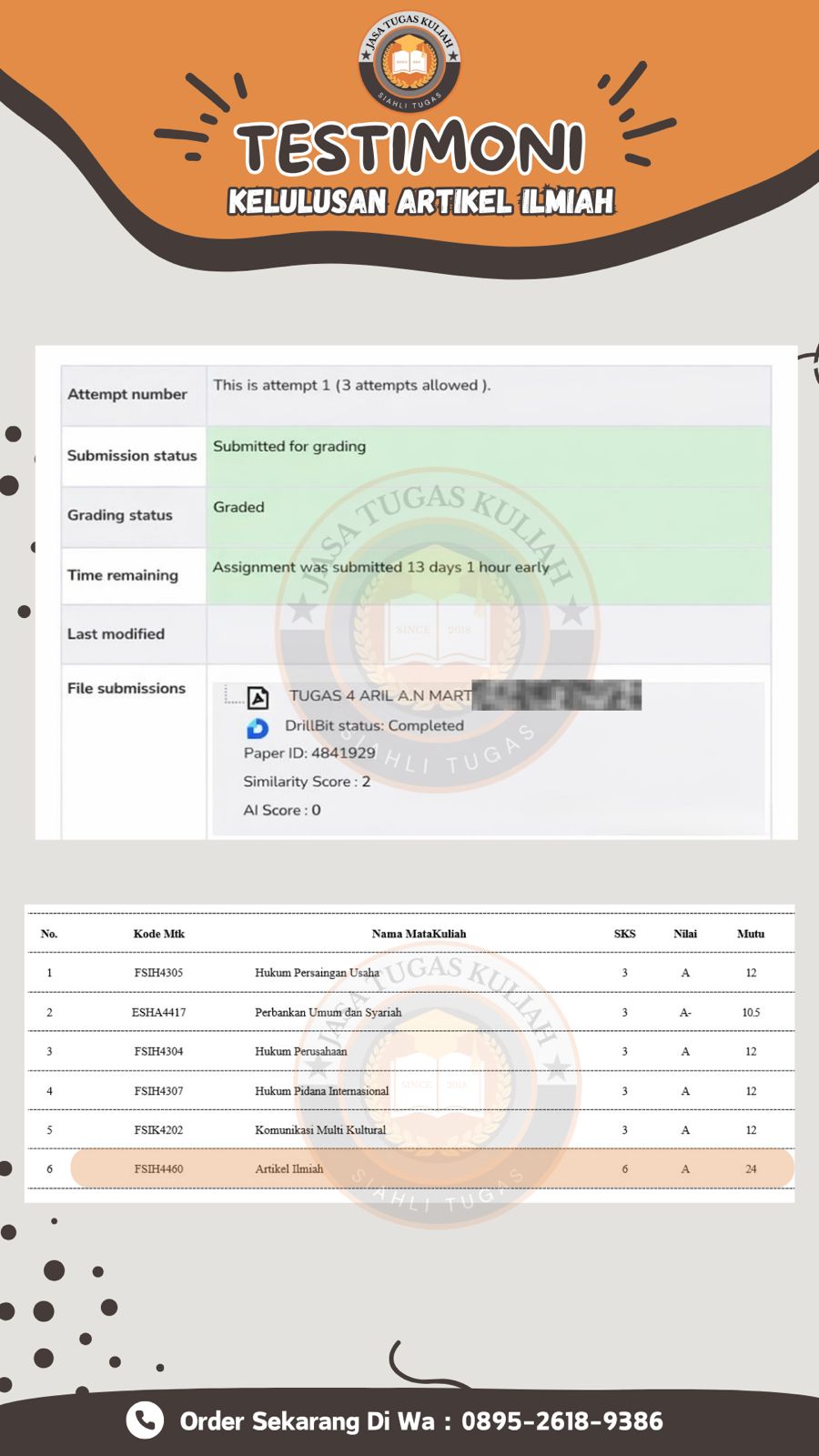 Testimoni Nilai Semester Aril