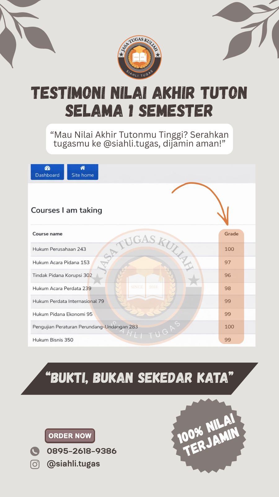Testimoni Nilai Akhir Tuton