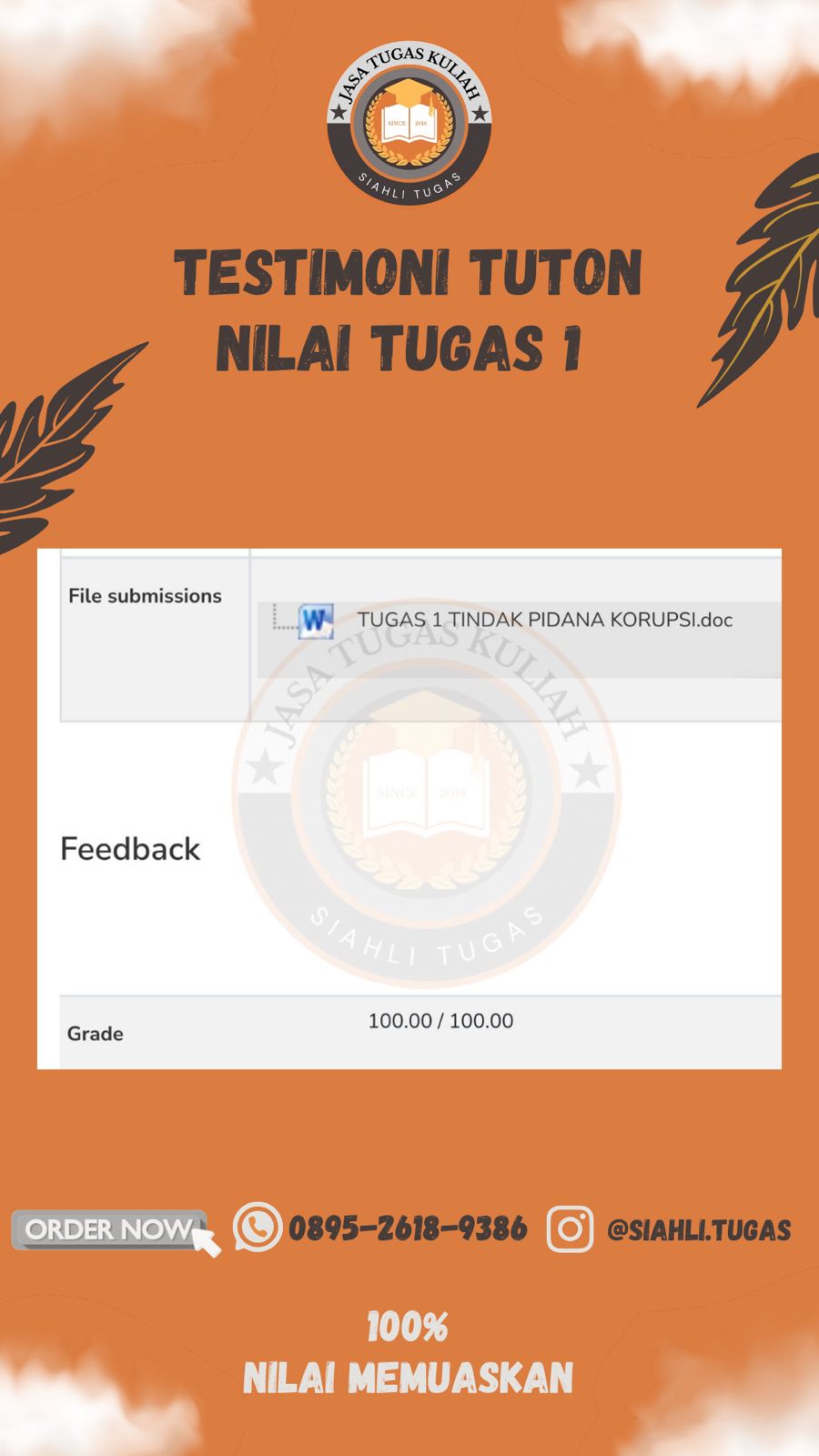 Testimoni Nilai Tugas 1