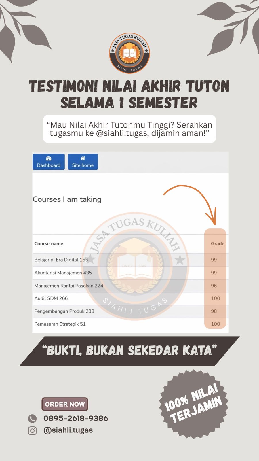 Testimoni Nilai Akhir Tuton