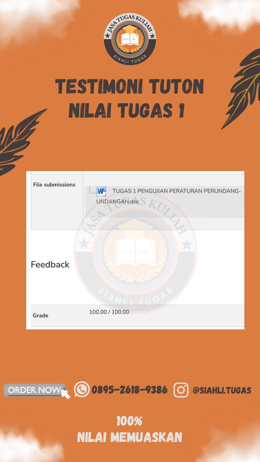 Testimoni Nilai Tugas 1