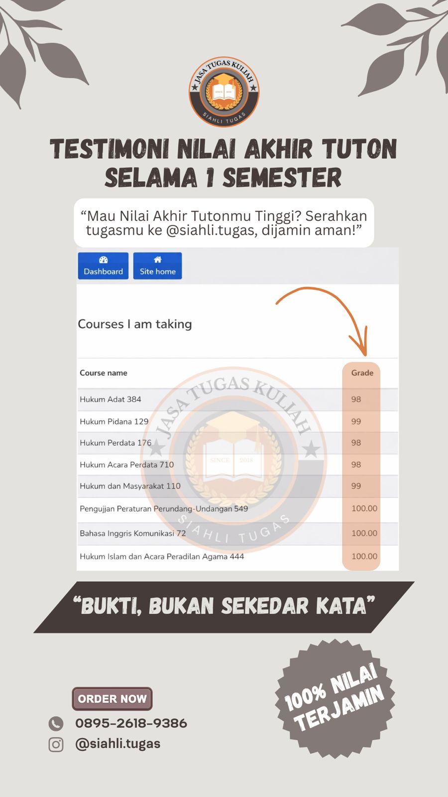 Testimoni Nilai Akhir Tuton