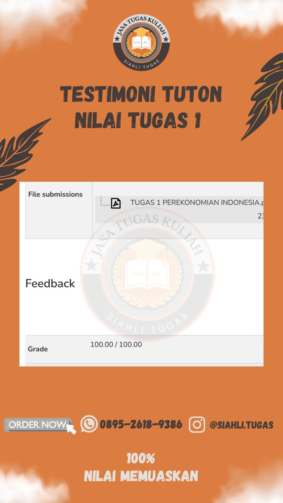 Testimoni Nilai Tugas 1