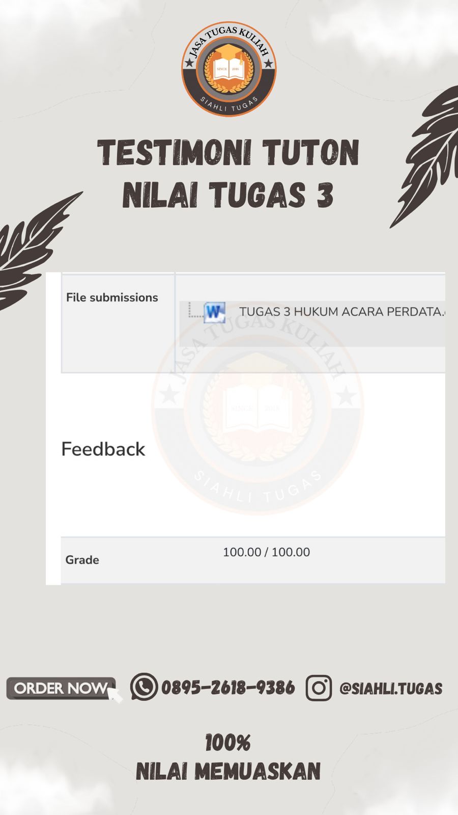 Testimoni Nilai Tugas 3
