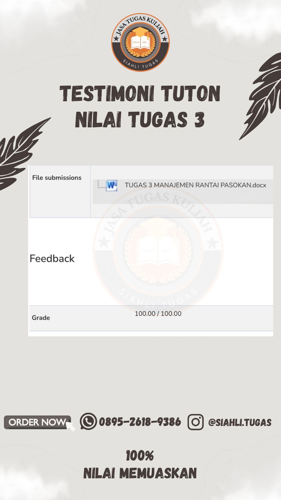 Testimoni Nilai Tugas 3