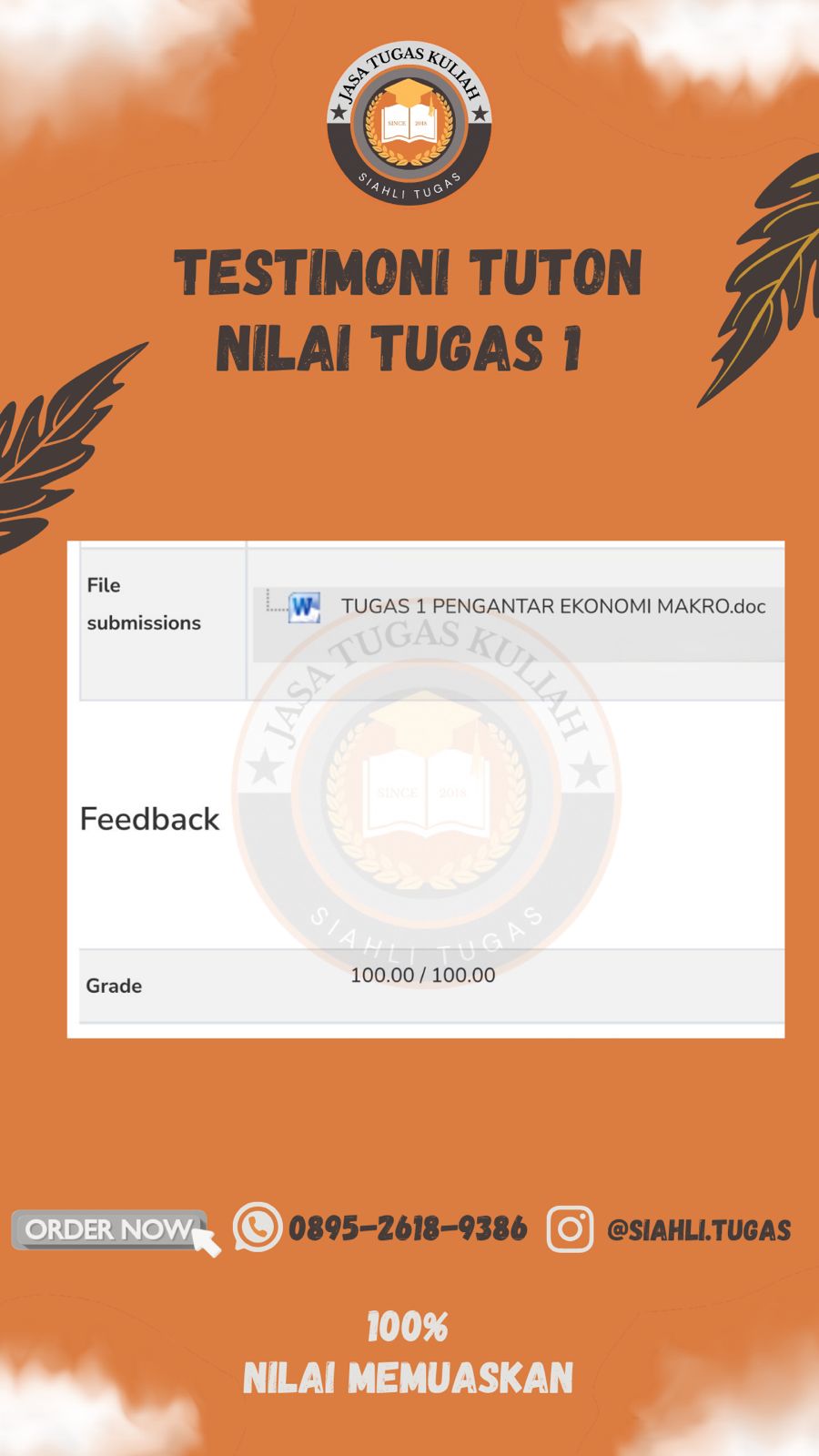 Testimoni Nilai Tugas 1