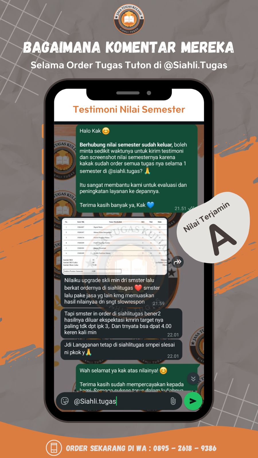 Testimoni Tanggapan Nilai Semester