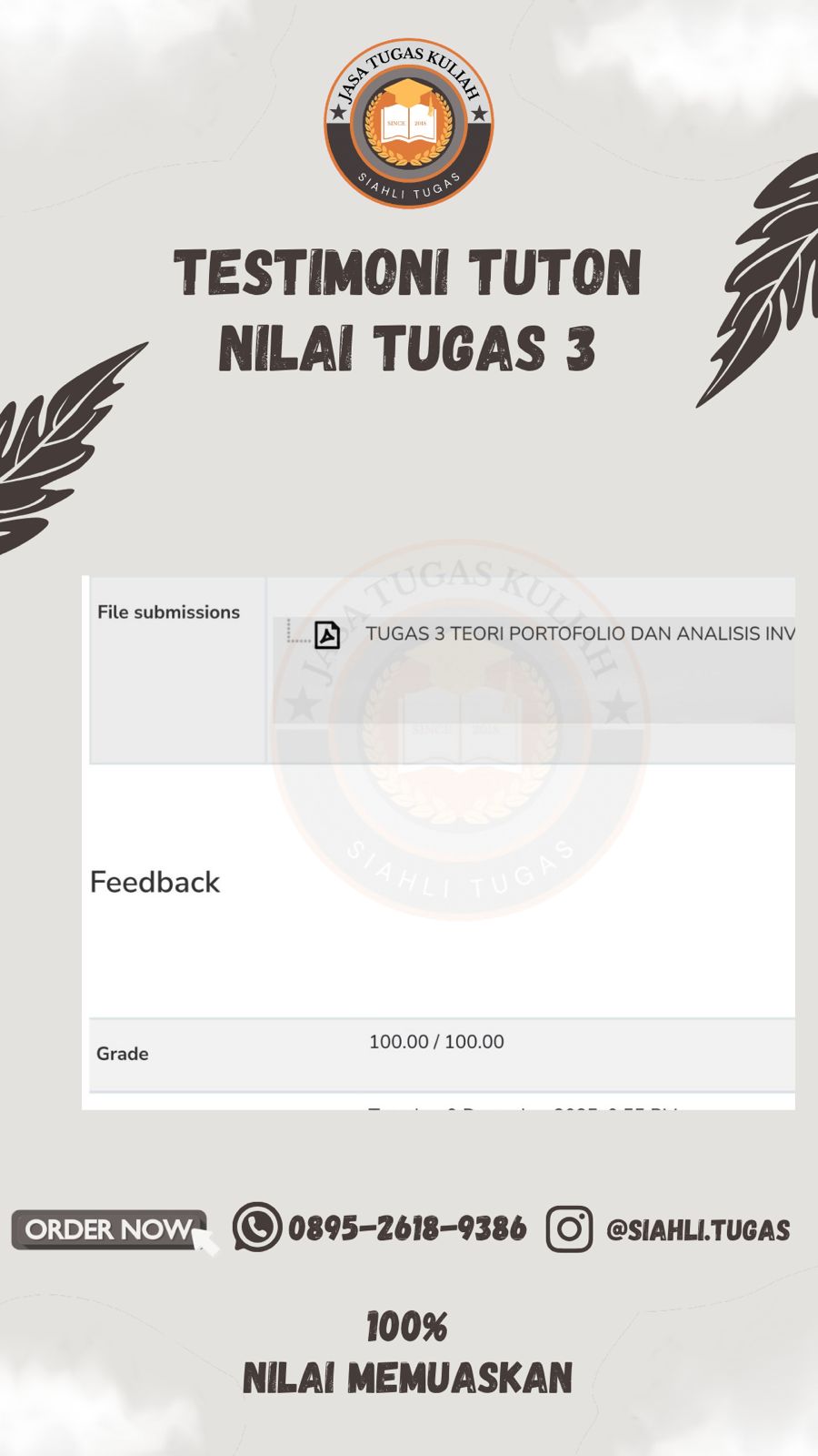 Testimoni Nilai Tugas 3