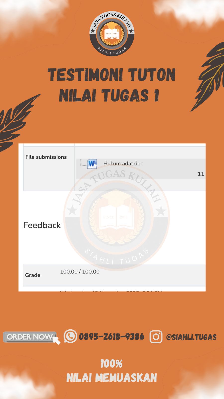 Testimoni Nilai Tugas 1