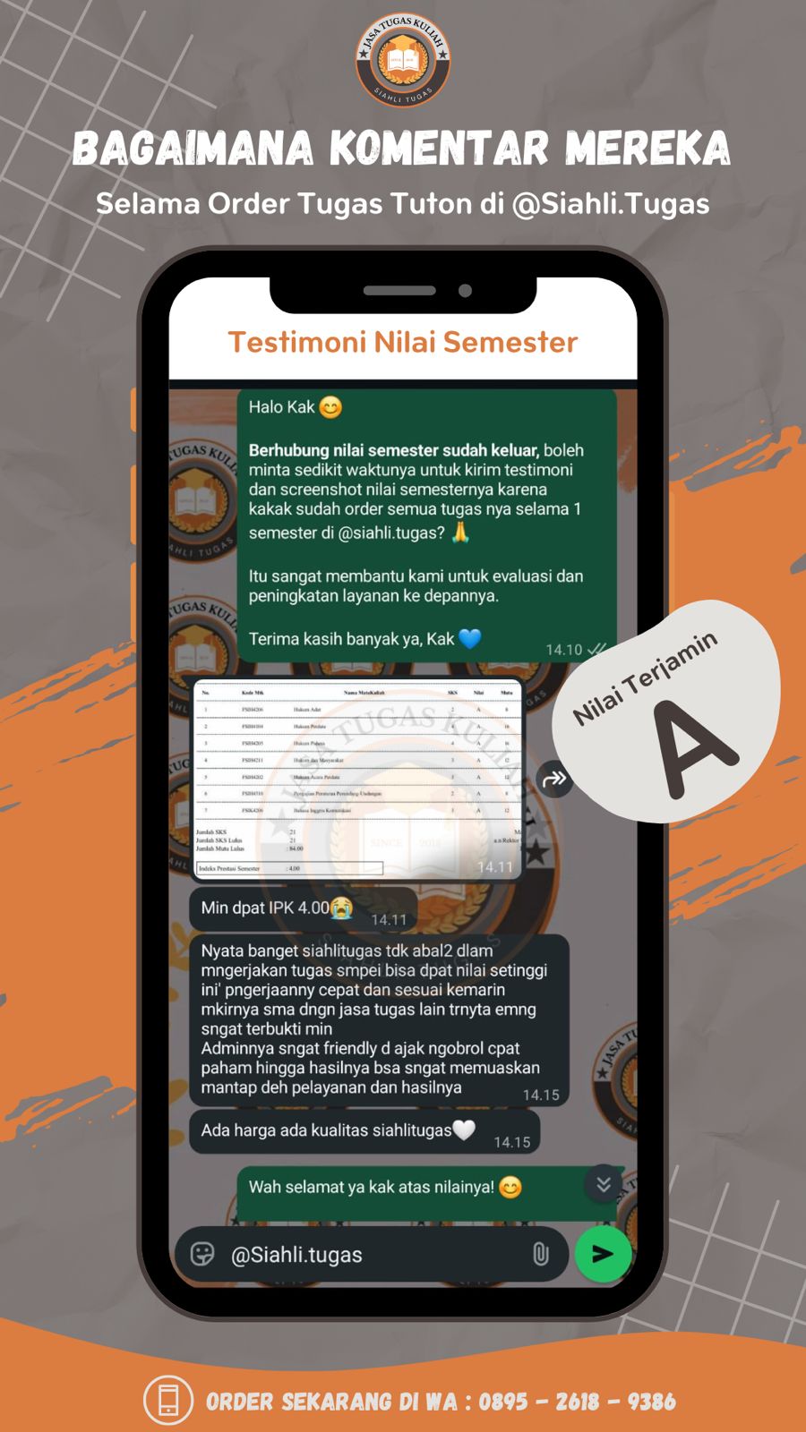 Testimoni Tanggapan Nilai Semester