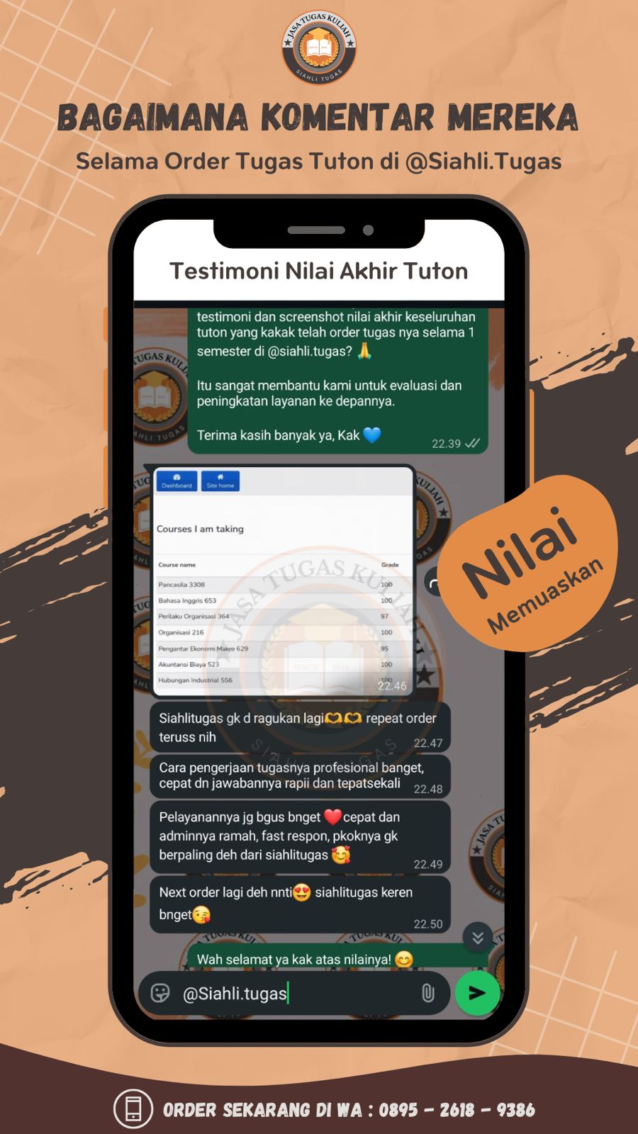 Testimoni Tanggapan Nilai Akhir Tuton