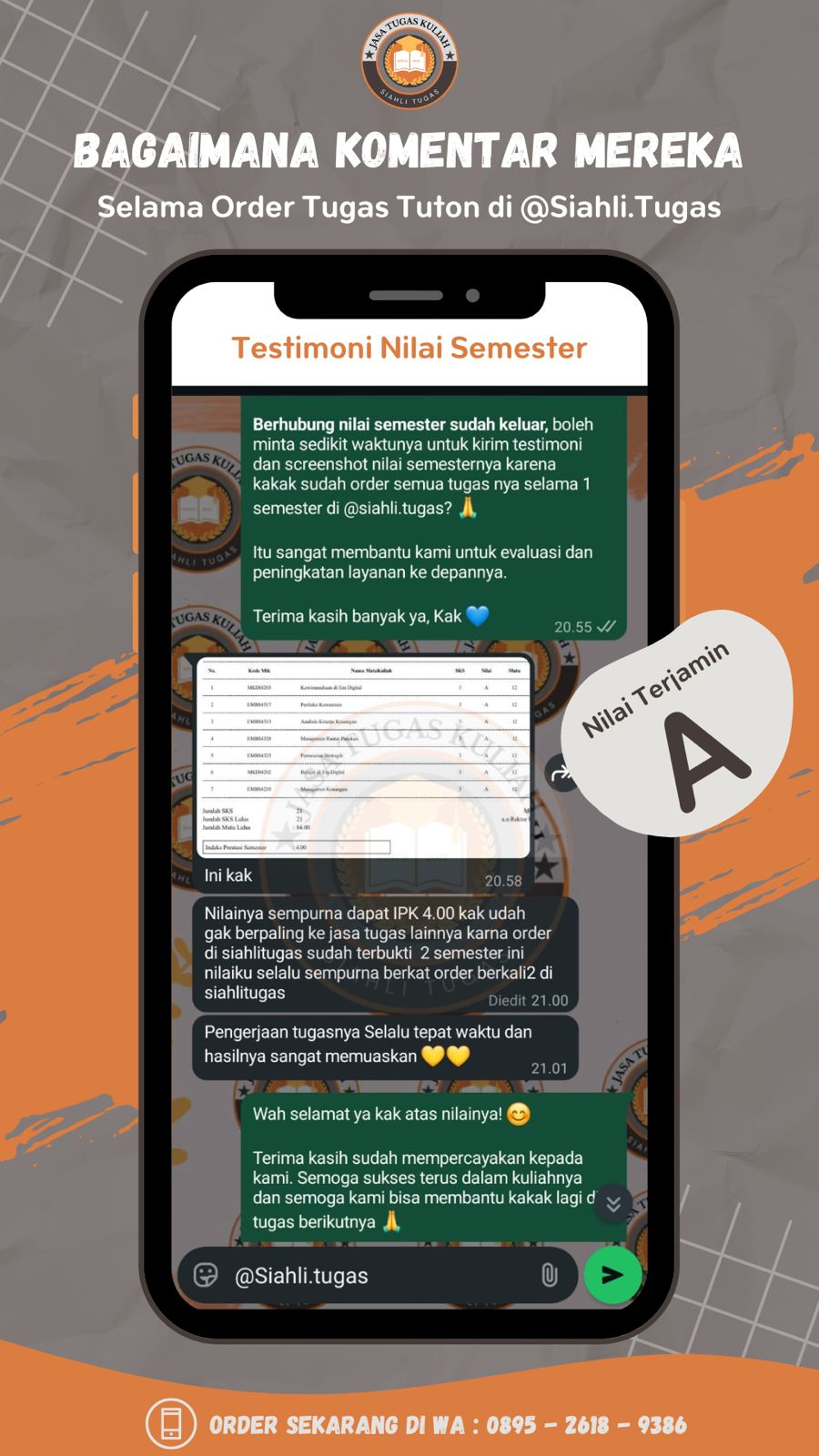 Testimoni Tanggapan Nilai Semester