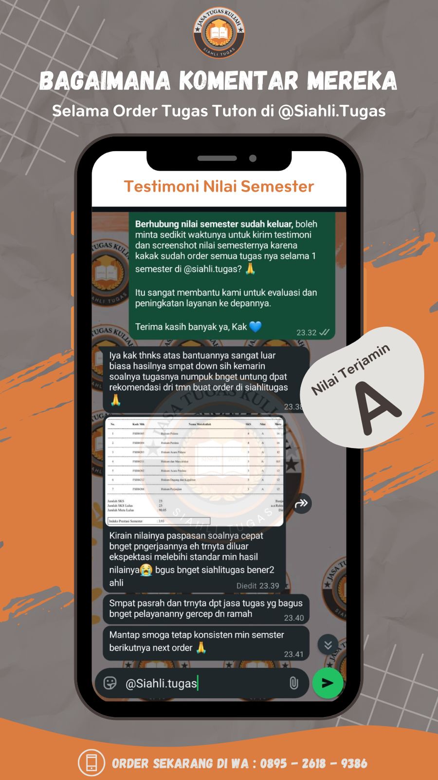 Testimoni Tanggapan Nilai Semester