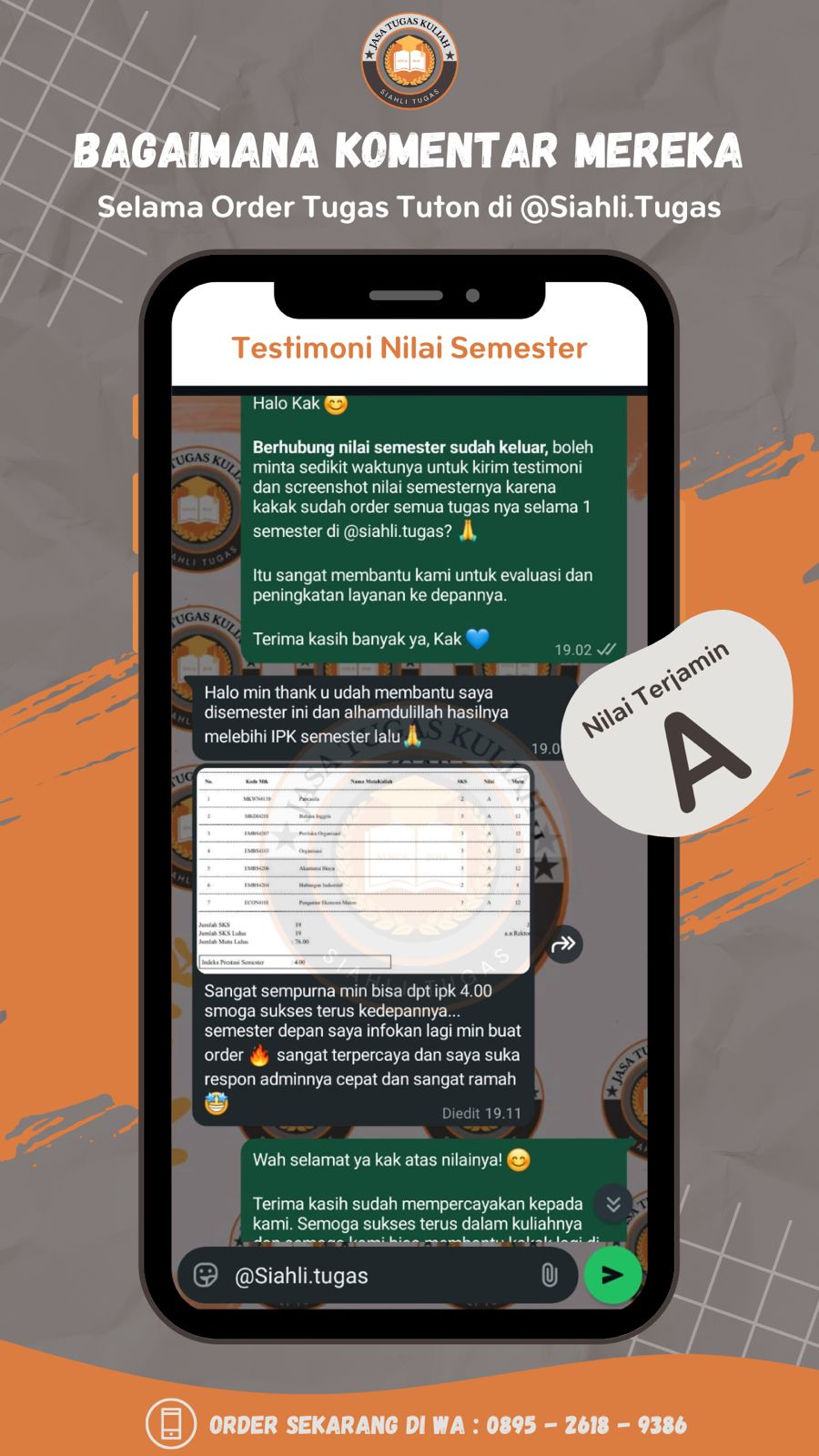 Testimoni Tanggapan Nilai Semester