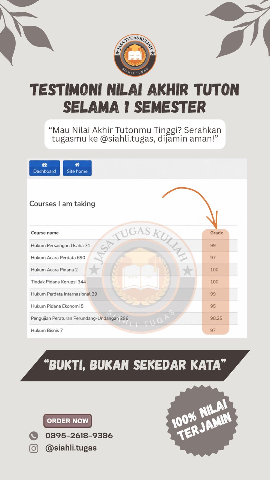 Testimoni Nilai Akhir Tuton