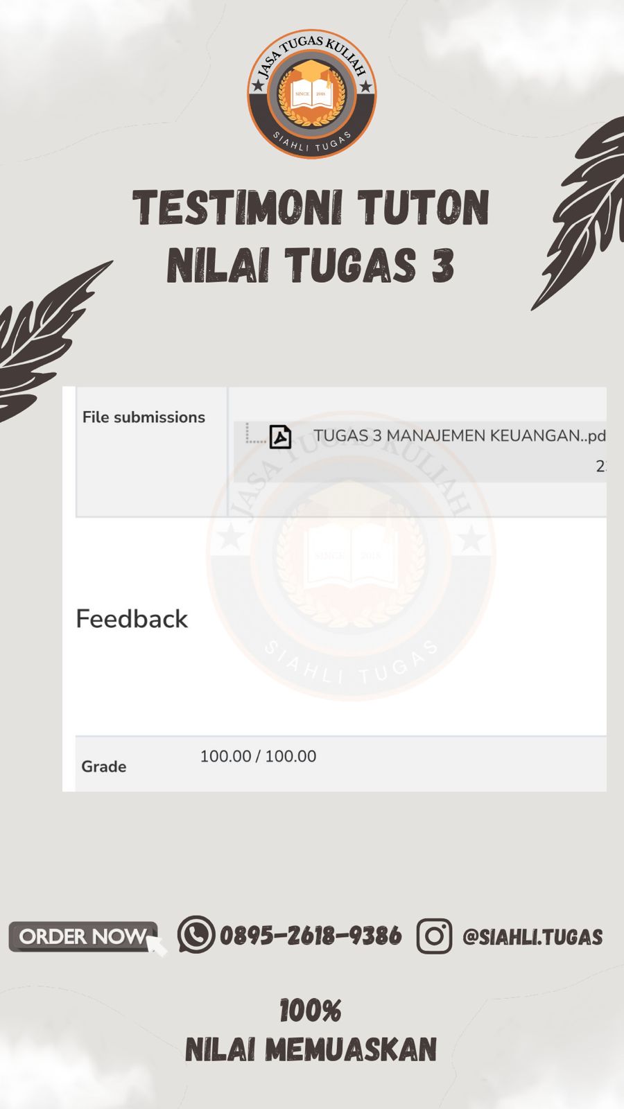 Testimoni Nilai Tugas 3