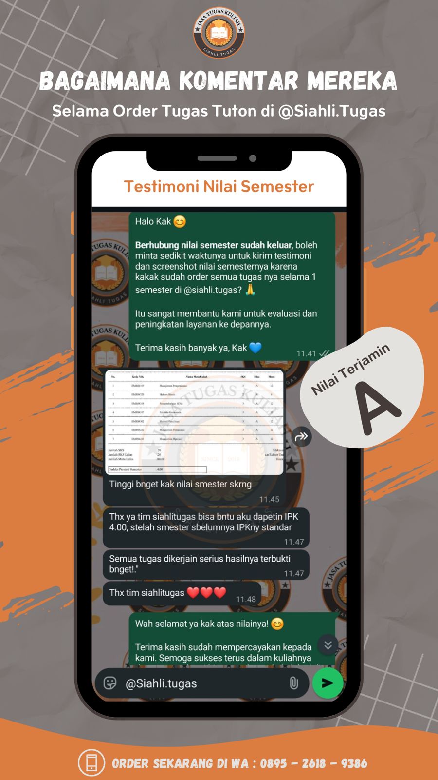 Testimoni Tanggapan Nilai Semester