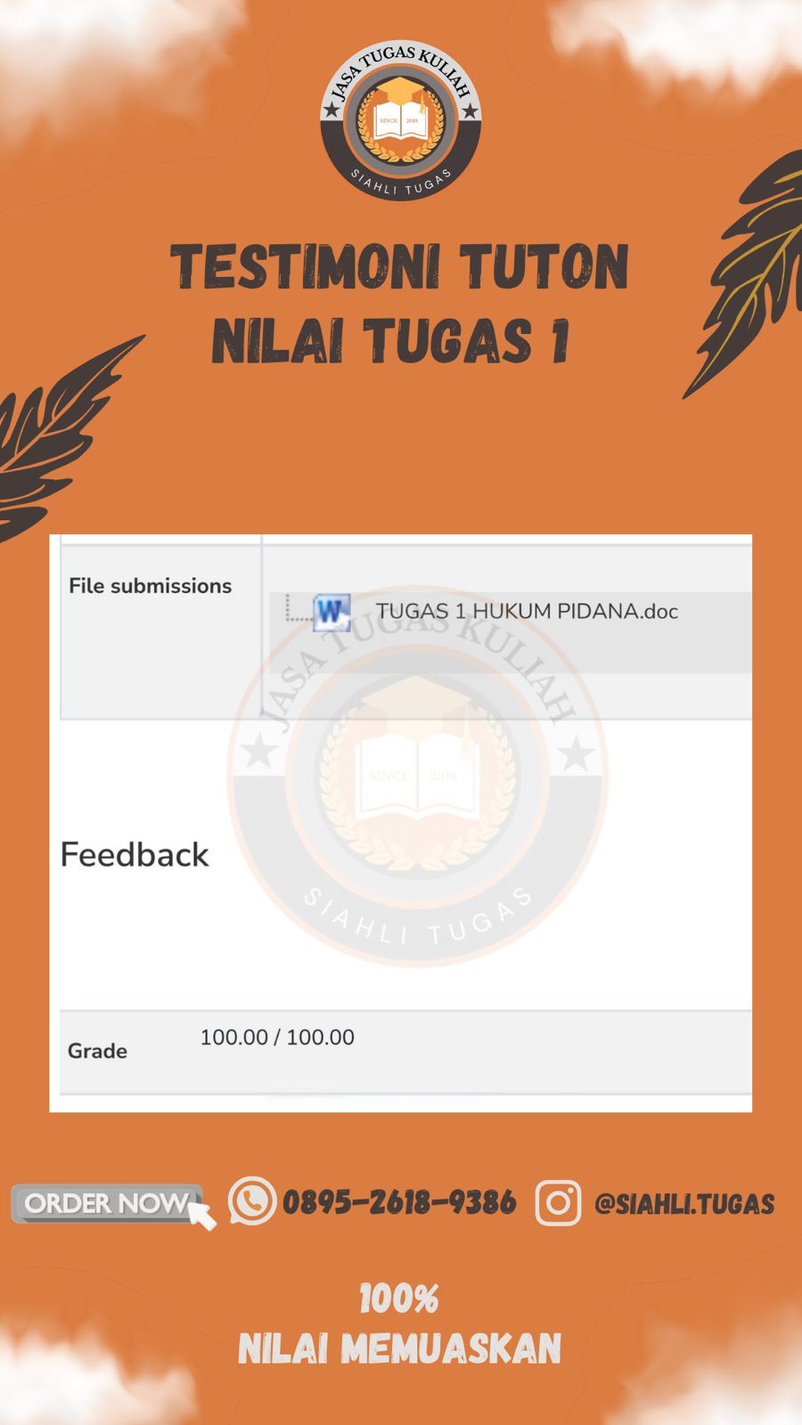 Testimoni Nilai Tugas 1
