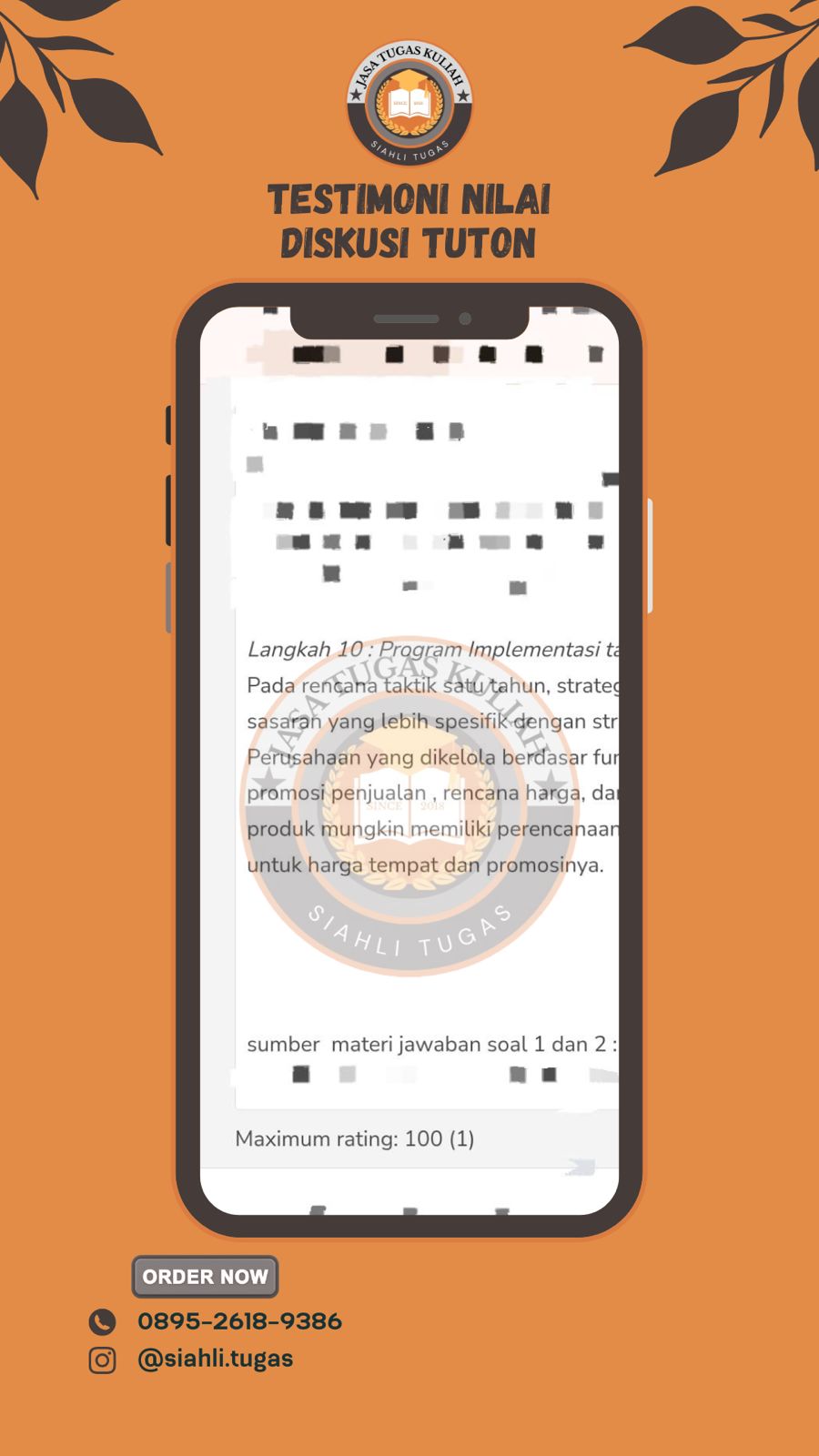 Testimoni Nilai Diskusi