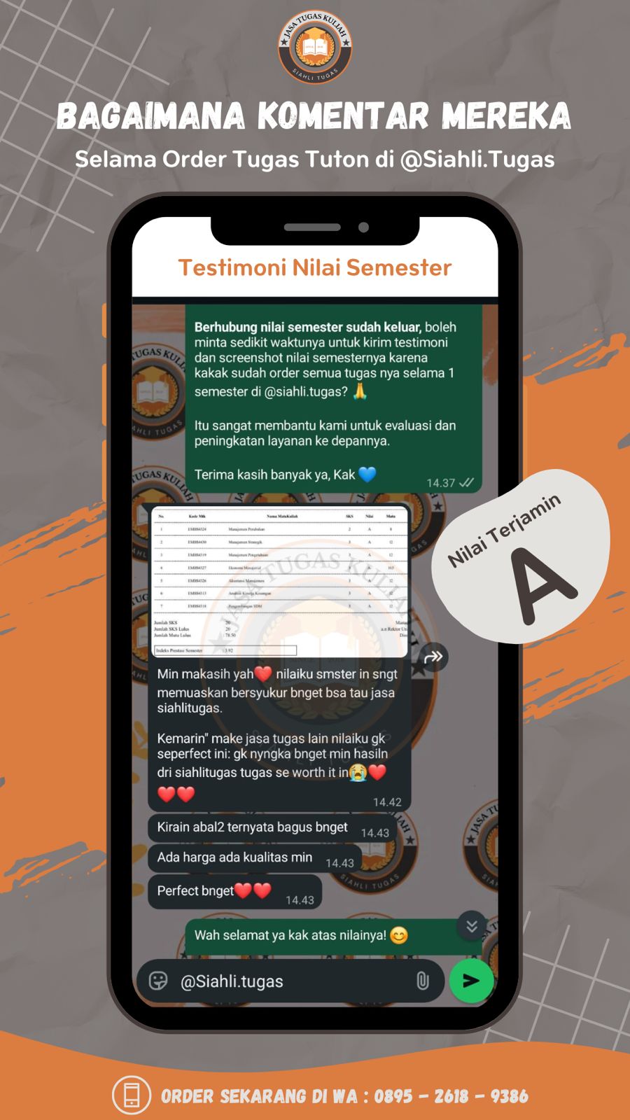 Testimoni Tanggapan Nilai Semester