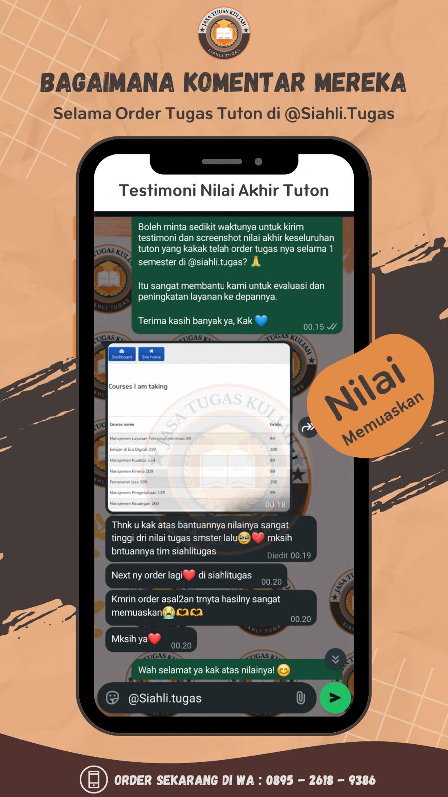 Testimoni Tanggapan Nilai Akhir Tuton