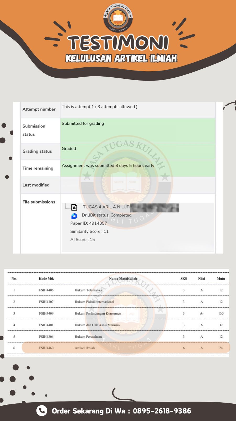 Testimoni Nilai Semester Aril