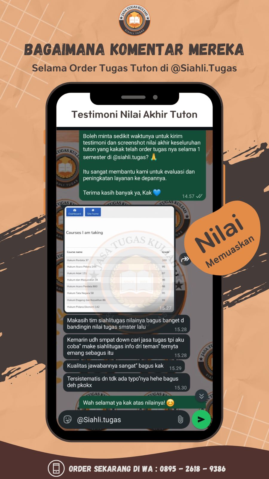 Testimoni Tanggapan Nilai Akhir Tuton