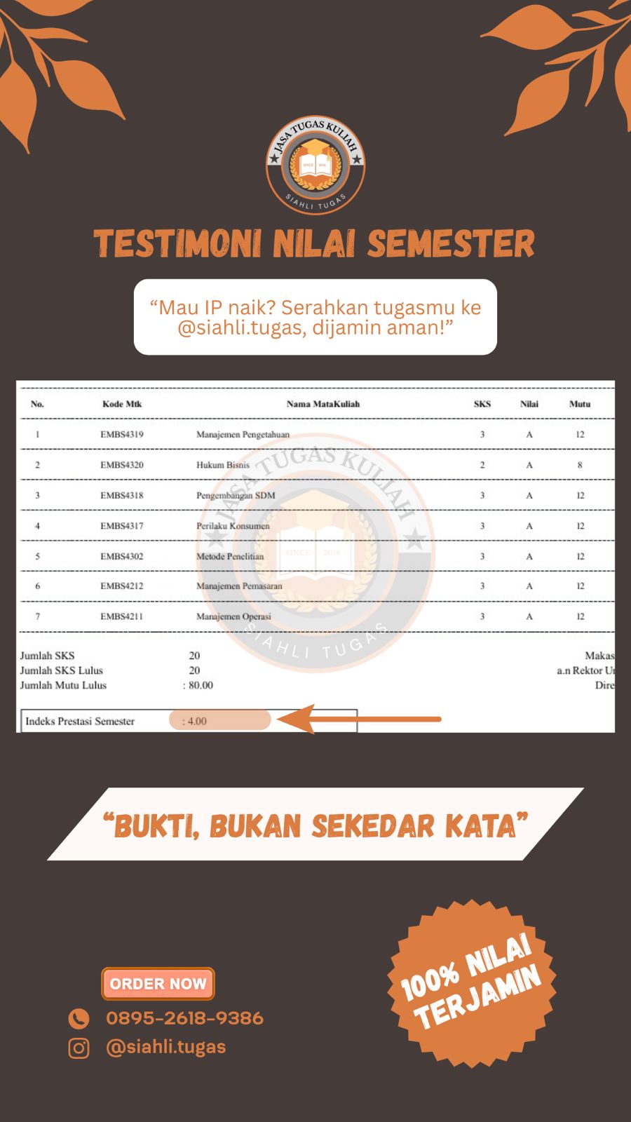Testimoni Nilai Semester