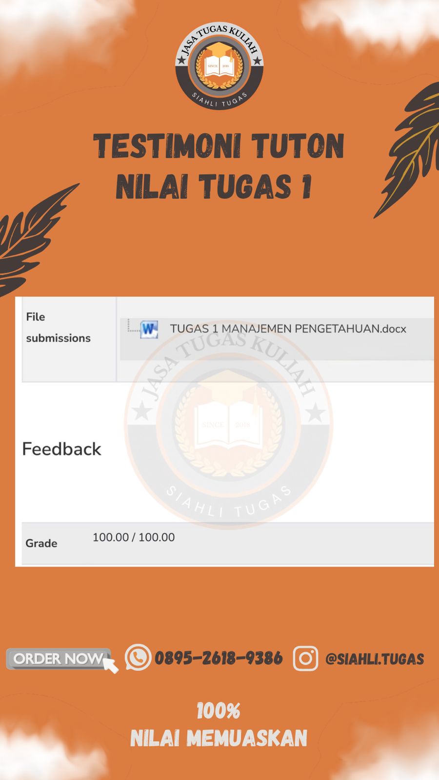 Testimoni Nilai Tugas 1
