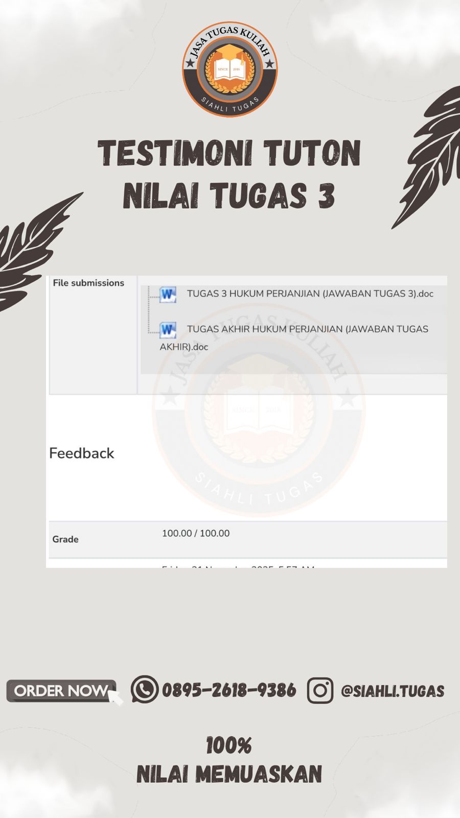 Testimoni Nilai Tugas 3