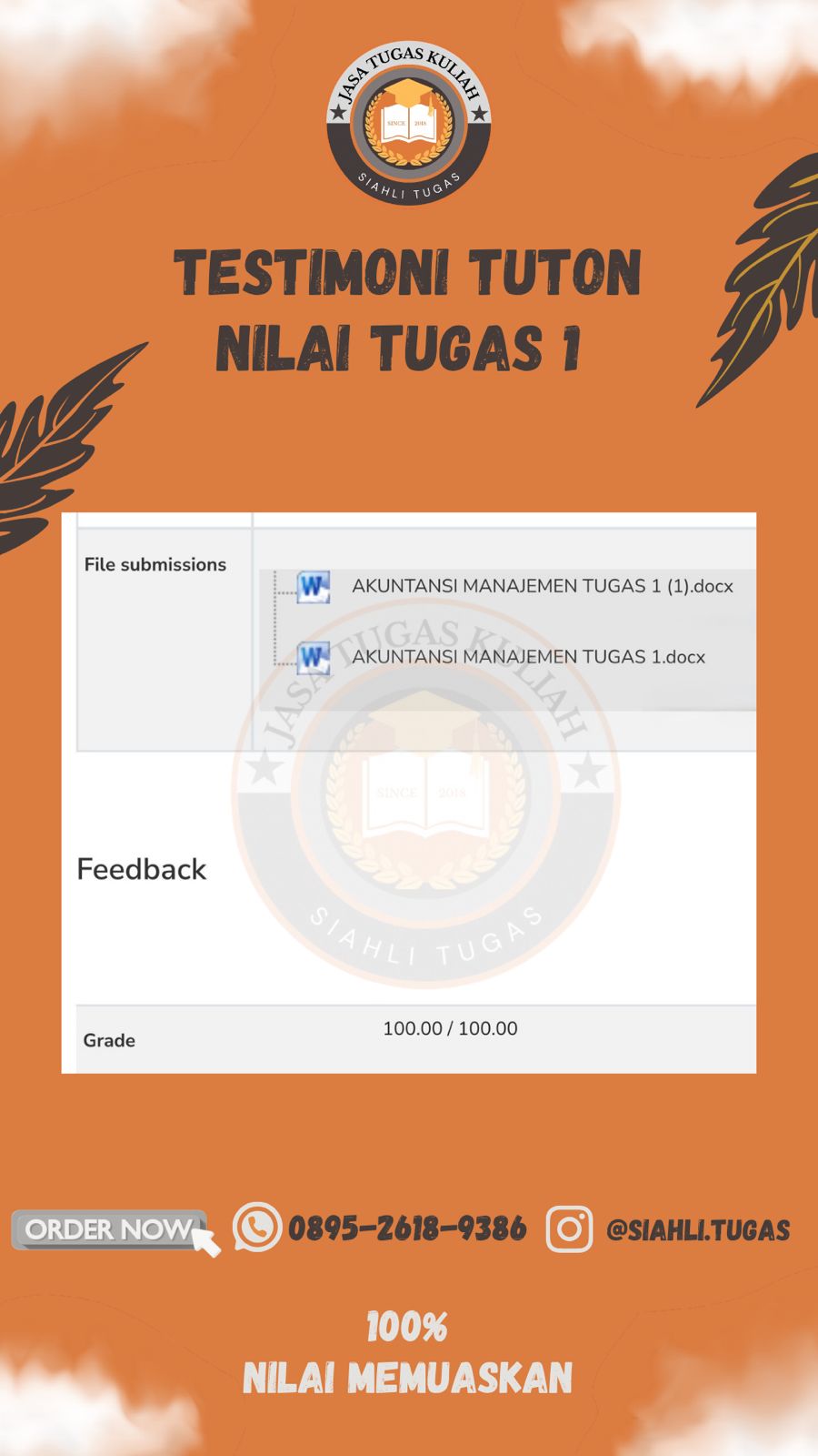 Testimoni Nilai Tugas 1